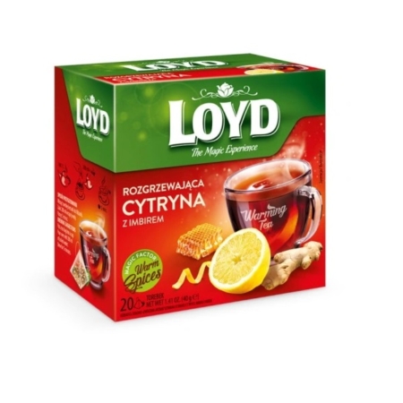 LOYD Herbata rozgrzewająca o smaku imbiru cytryny i miodu piramidki