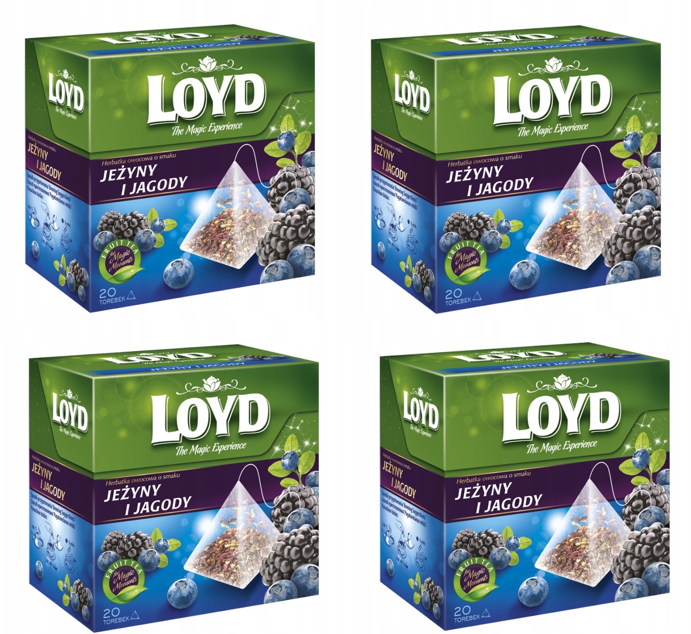 LOYD Herbata Jagoda i Jeżyna – 80 torebek piramidki