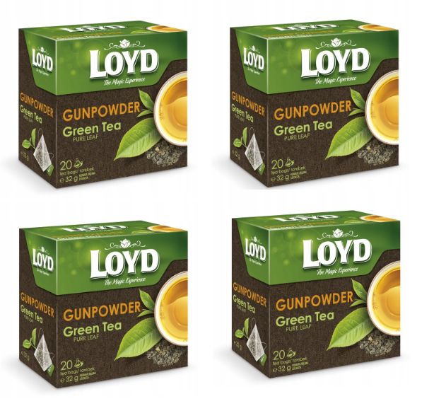 Herbata LOYD Green zielona Gunpowder  – 80 torebek piramidki