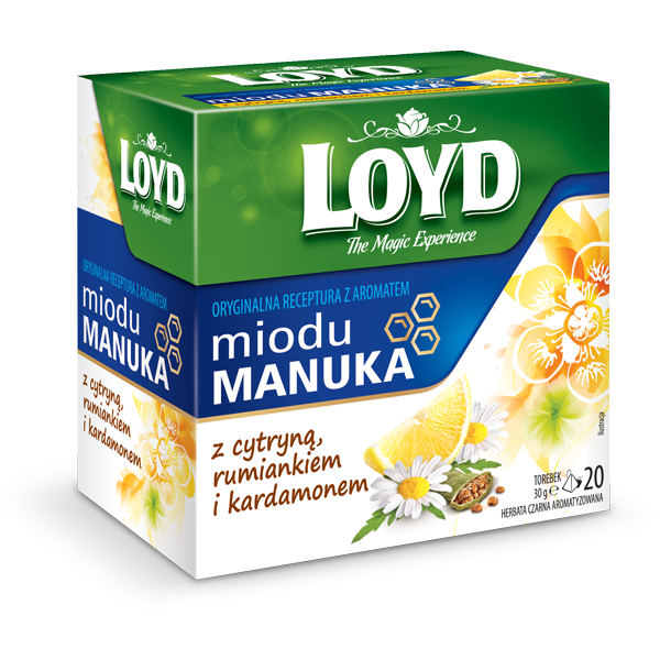 LOYD Herbata Miód Manuka z cytryną,rumiankiem i kardamonem piramidki