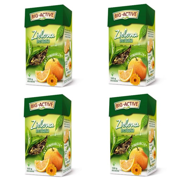 Herbata zielona z pomarańczą liściasta 100g – 4 szt.