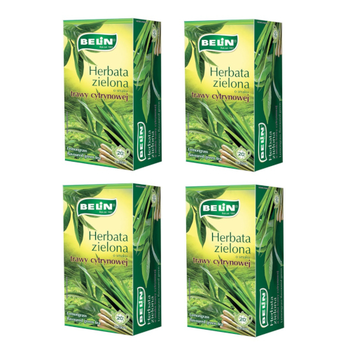 BELiN Herbata zielona Green Tea z trawą cytrynową – 4 szt