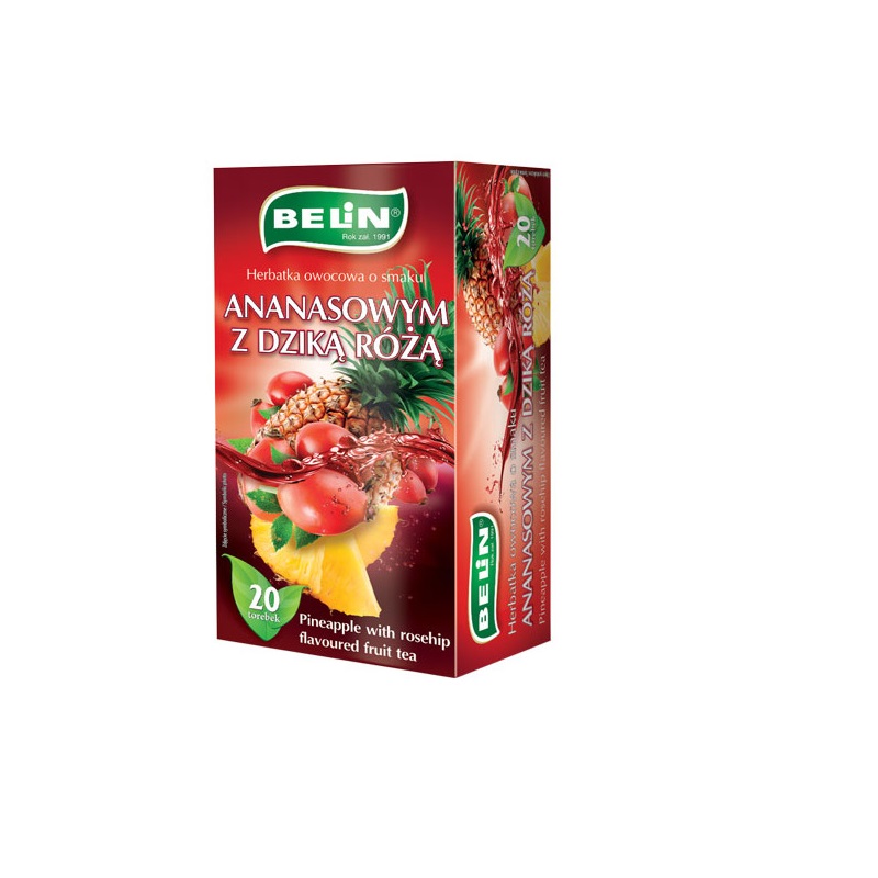 BELiN Herbatka owocowa o smaku dzikiej róży z ananasem – 4 szt