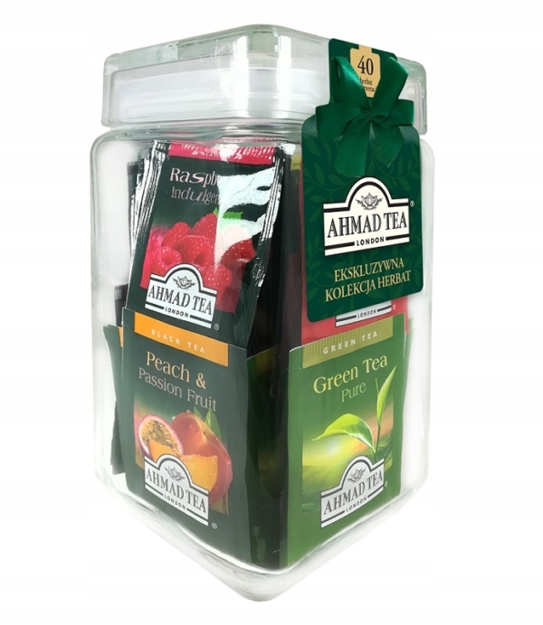 Ahmad Tea London zestaw herbat w słoiku – 40 torebek w kopertach aluminiowych