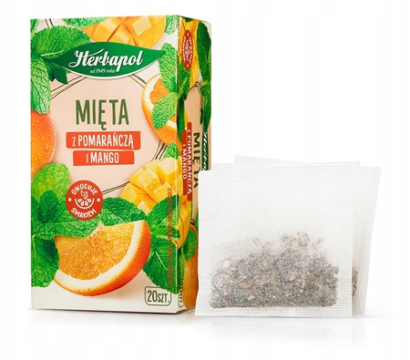 Herbata MIĘTA z pomarańczą i mango Herbapol