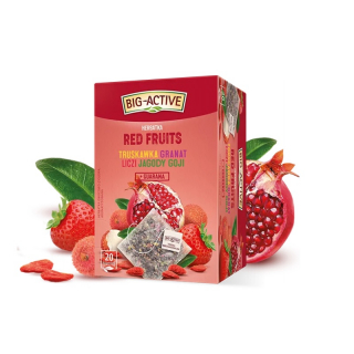 BIG ACTIVE Herbatka Red Fruits truskawka, granat, liczi i jagody goji 20tb