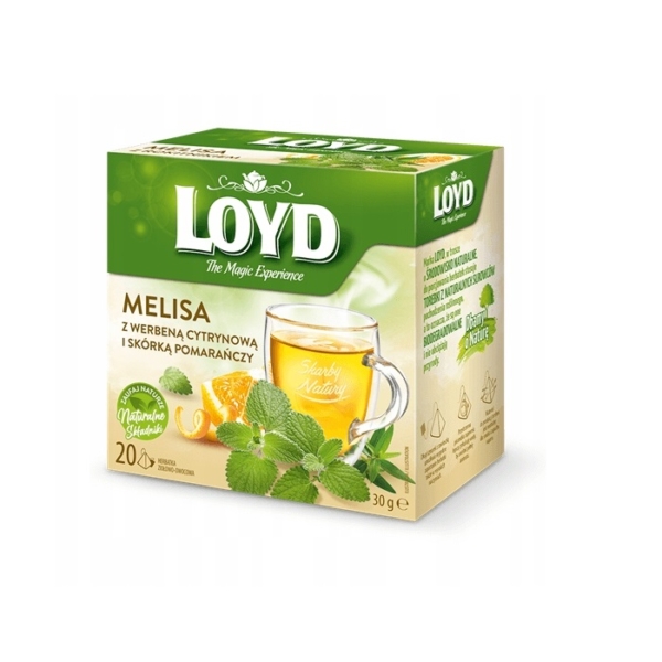 Herbata Loyd MELISA z Werbeną i skórką pomarańczy piramidki