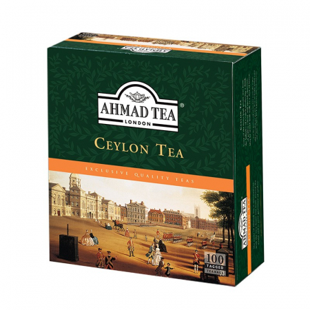 AHMAD TEA LONDON CEYLON TEA 100 torebek z zawieszką