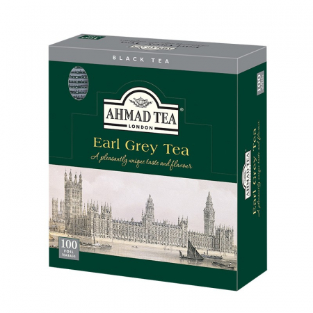 Herbata Ahmad Tea London Earl Grey 100 torebek w kopertach aluminiowych