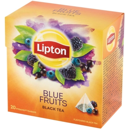 Herbata Lipton czarna owoce jagodowe piramidki 20tb
