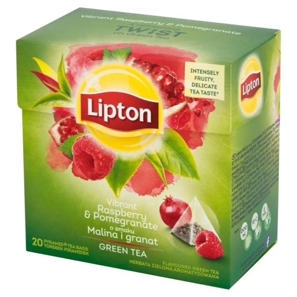 Herbata Lipton zielona malina i granat 20tb