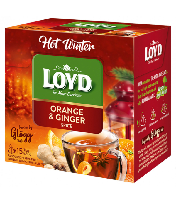Herbata Loyd Hot Winter pomarańcz imbir piramidki 15tb