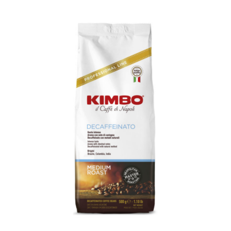 Kawa Ziarnista KIMBO Espresso Decaffeinato 500 g – Bezkofeinowa